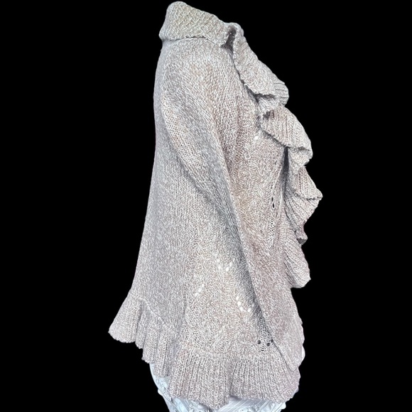 Carol Rose Beige Cardigan with Cascading Front ;Size Small NWT! - Picture 3 of 13